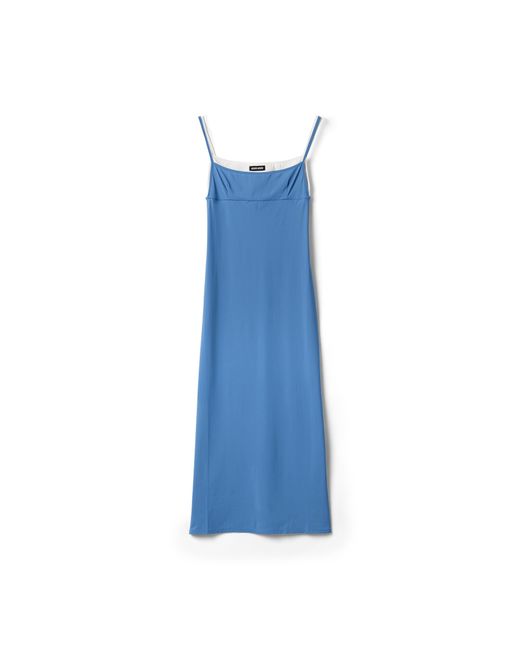 Miu Miu Blue Stretch Jersey Midi-Dress