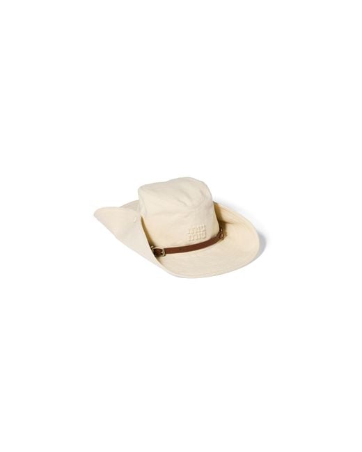 Miu Miu White Drill Cowboy Hat