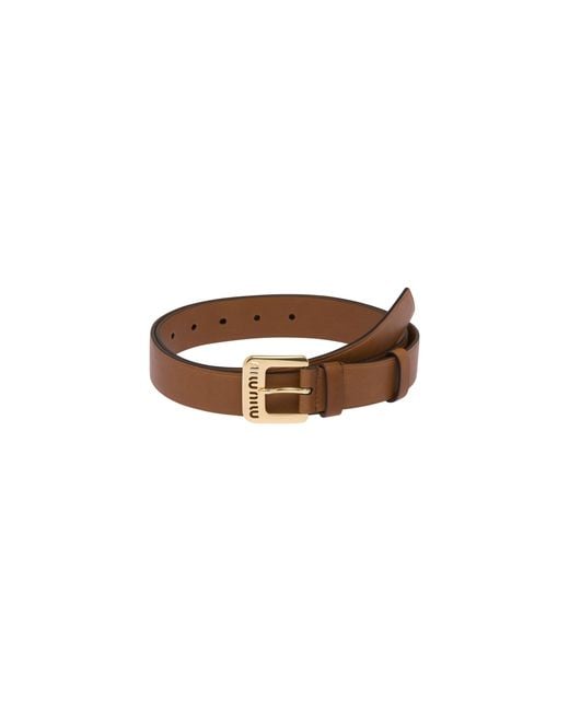 Miu Miu Brown Nappa Leather Belt