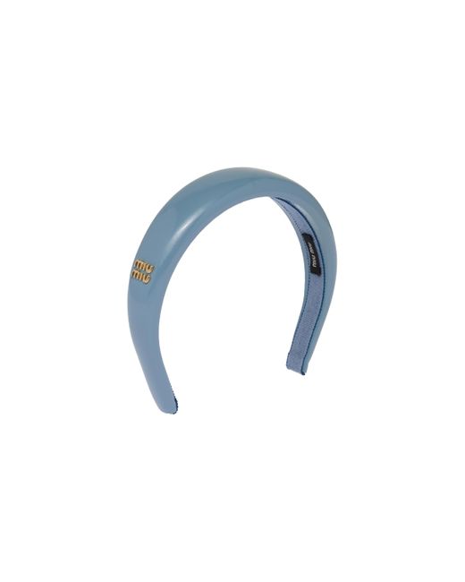 Miu Miu Blue Patent Leather Headband
