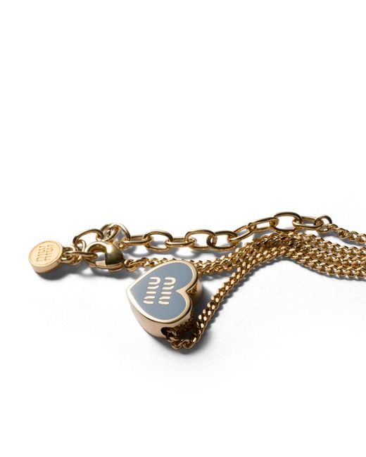 Miu Miu White Metal Necklace