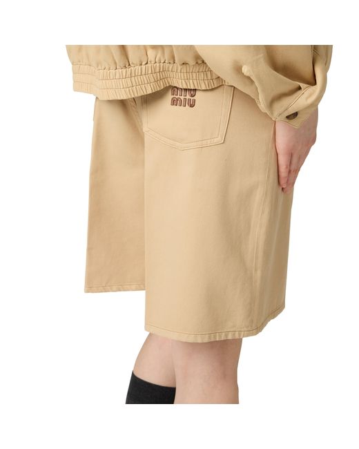 Miu Miu Natural Light Denim Bermudas