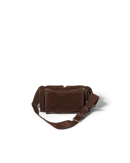 Miu Miu Brown Utilitaire Suede Shoulder Bag
