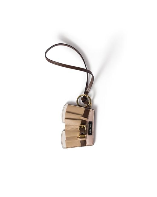 Miu Miu Metallic Leather Keychain Trick