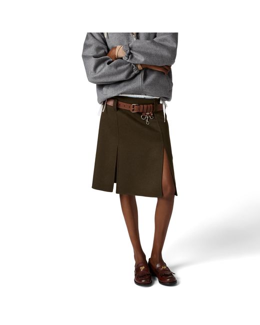 Miu Miu Brown Double Cashmere And Wool Skirt