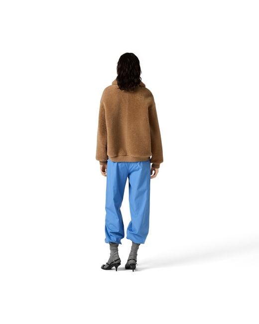 Miu Miu Brown Shearling Blouson Jacket