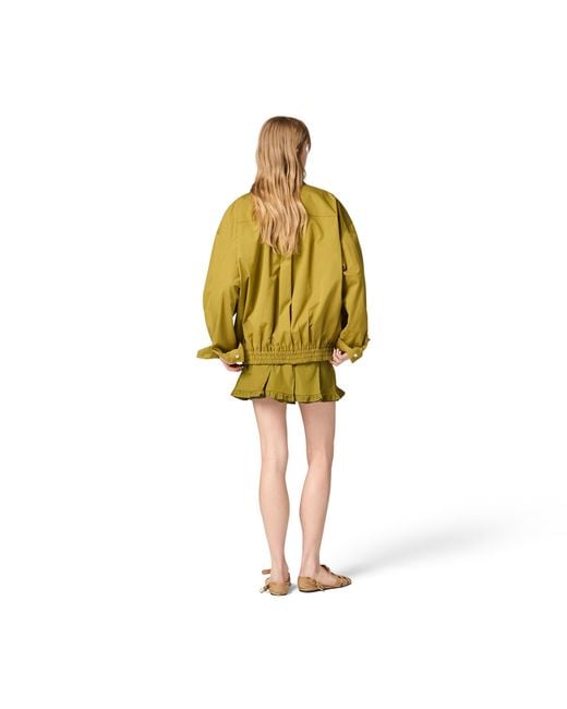 Miu Miu Yellow Poplin Blouson Jacket