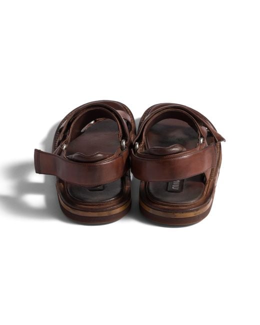 Miu Miu Brown Leather Sandals