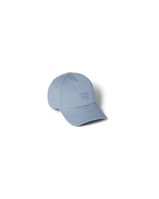 Miu Miu Blue Drill Baseball Cap