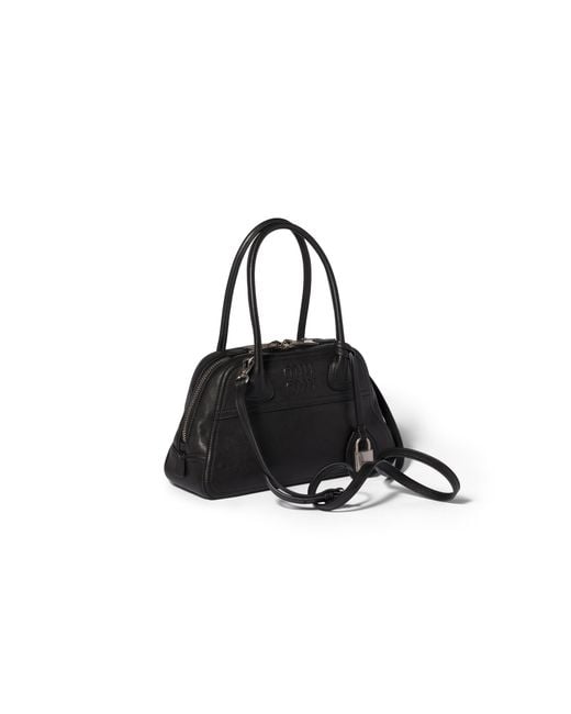 Miu Miu Black Vivant Nappa Leather Bag