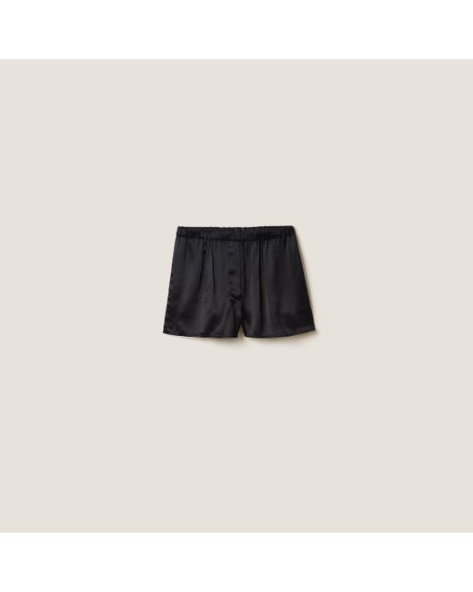 Miu Miu Black Satin Boxer Shorts