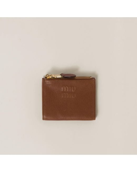 Miu Miu Brown Small Nappa Leather Wallet