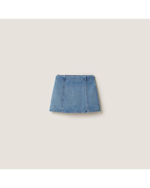 Miu Miu Blue Denim Miniskirt