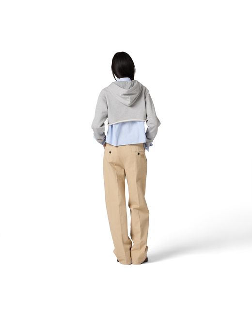 Miu Miu Gray Cropped Hoodie Jacket