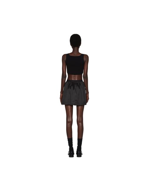 Miu Miu Black Technical Silk Miniskirt