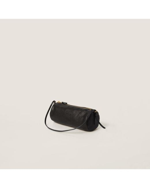 ミュウミュウ　Nappa leather pouch ブラック Miu Miu Nappa Leather Pouch in Black | Lyst