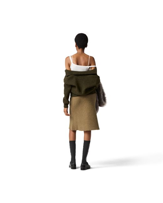 Miu Miu Natural Wool Knit Skirt
