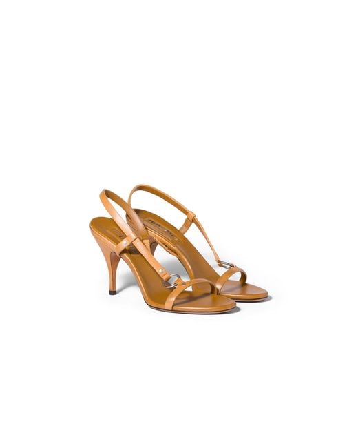 Miu Miu Metallic Leather Sandals