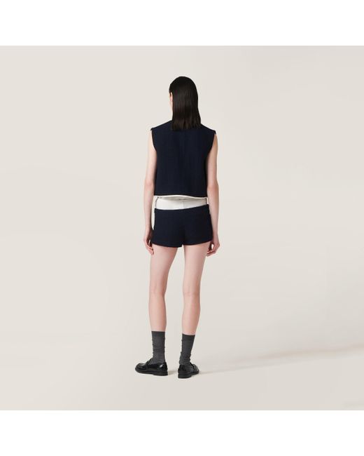 Miu Miu Black Tweed Shorts