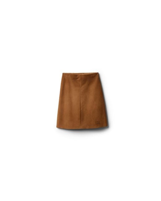 Miu Miu Brown Waxed Suede Skirt