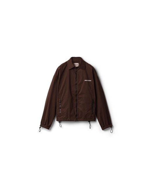 Miu Miu Brown Washed Gabardine Blouson Jacket