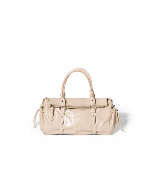 Miu Miu Natural Shiny Leather Handbag