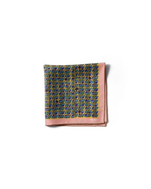 Miu Miu Green Printed Twill Scarf
