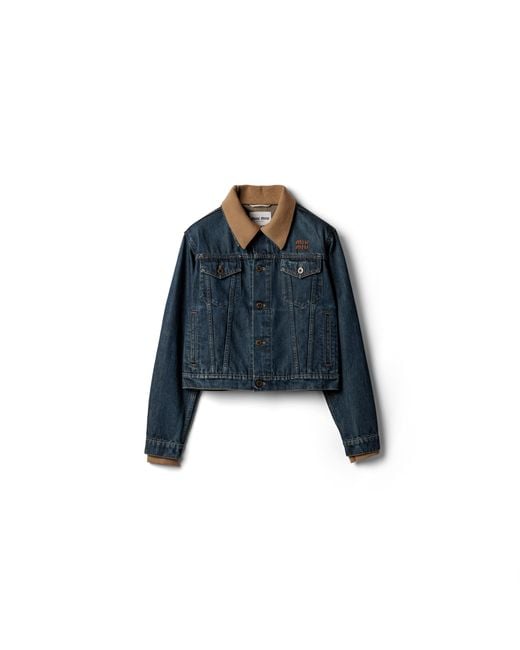 Miu Miu Blue Denim Blouson Jacket