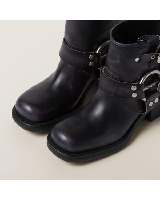 Miu Miu Black Vintage Effect Ankle Boots