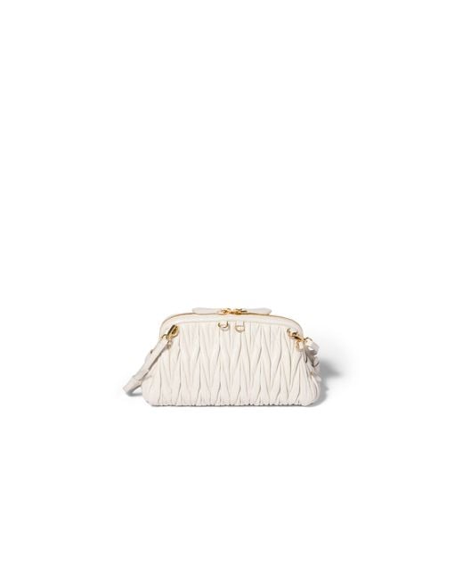 Miu Miu Natural Caprice Matelassé Nappa Leather Clutch