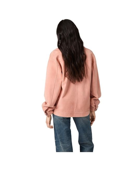 Miu Miu Pink Waxed Suede Blouson Jacket