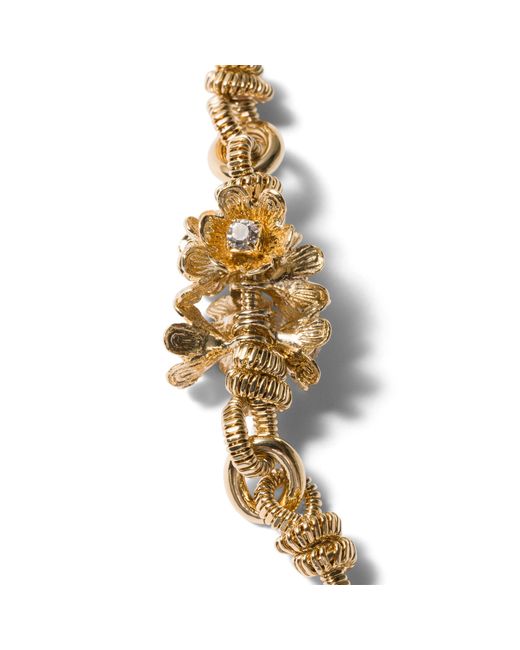 Miu Miu White Metal Necklace With Crystals