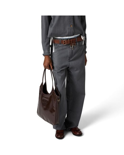 Miu Miu Gray Five-Pocket Chambray Jeans