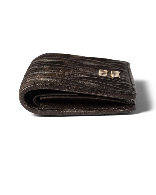 Miu Miu Gray Small Matelassé Nappa Leather Wallet