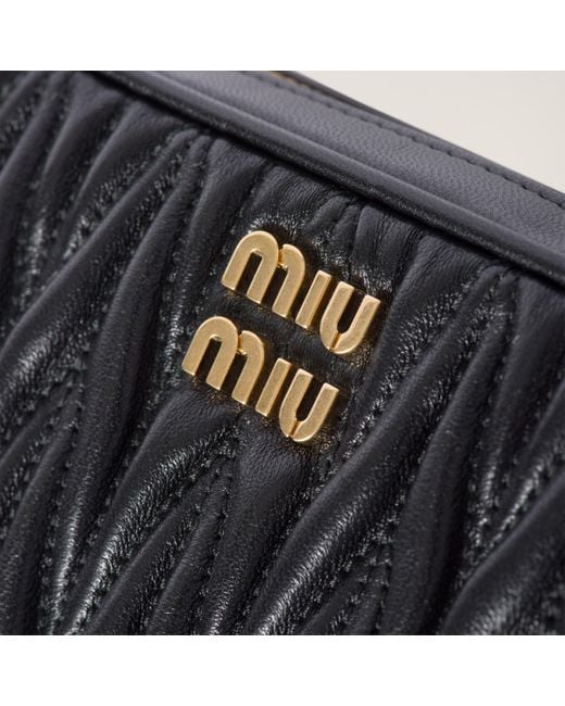 Miu Miu Black Matelassé Nappa Leather Pouch