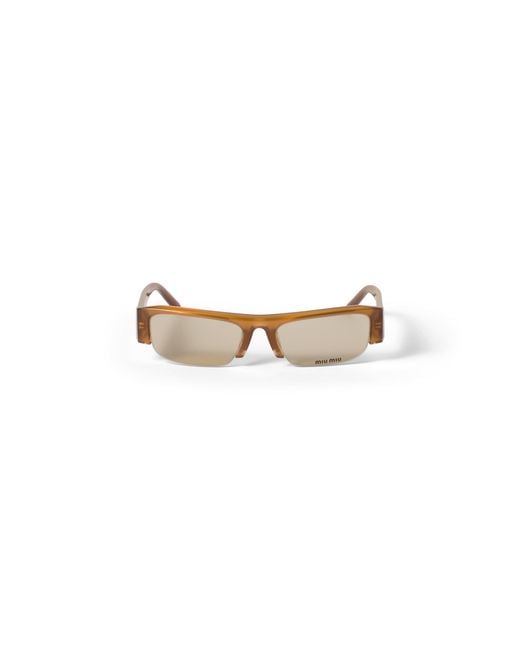 Miu Miu White Vedette Sunglasses