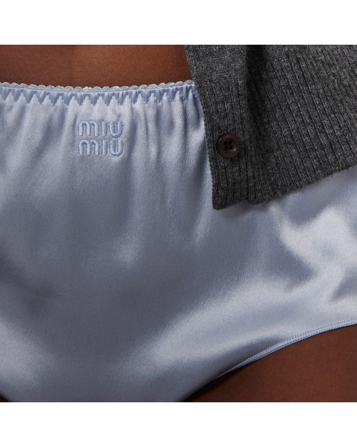 Miu Miu Blue Satin Panty