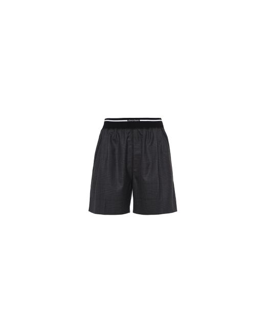 Miu Miu Black Glen Plaid Bermuda Shorts