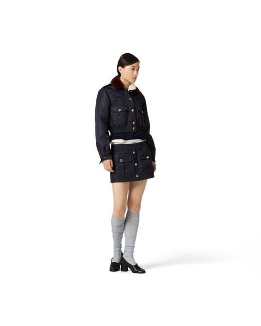 Miu Miu Black Technical Gazar Blouson Jacket