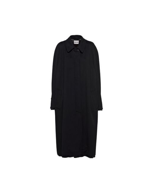 Miu Miu Black Single-breasted Velour Coat