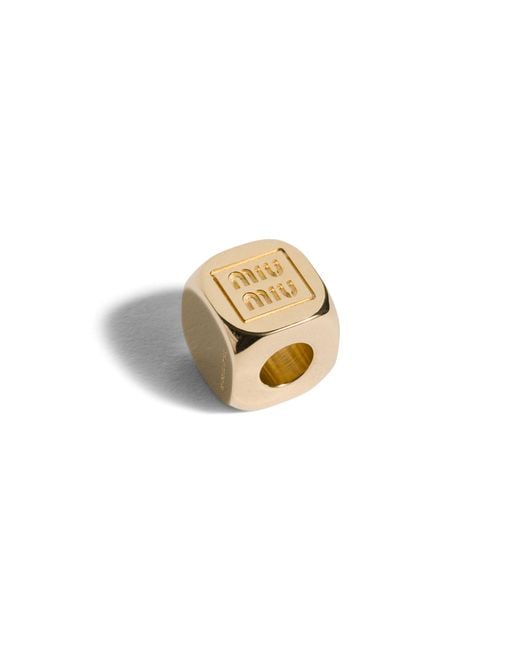 Miu Miu Metallic Enameled Metal Dice Charm