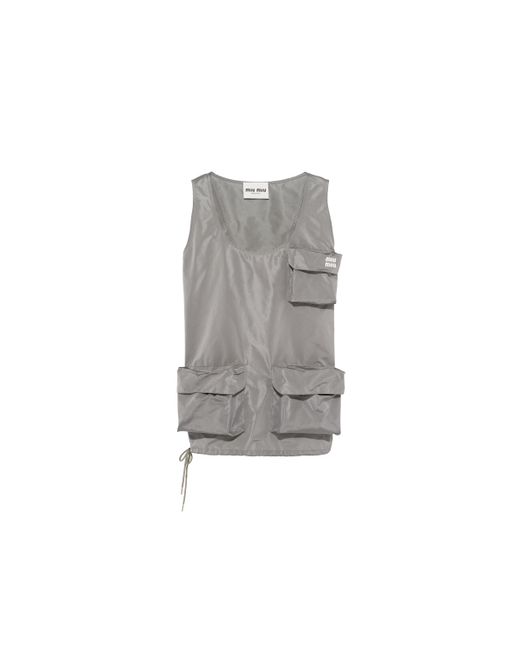 Miu Miu Gray Technical Fabric Mini-dress