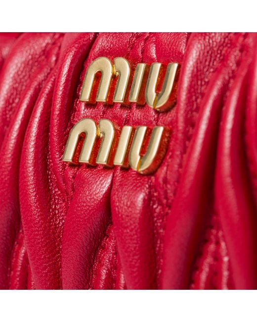Miu Miu Red Matelassé Nappa Leather Pouch