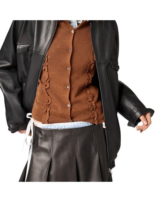 Miu Miu Brown Cashmere And Silk Cardigan