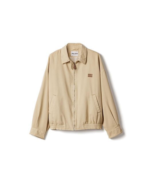 Miu Miu Natural Light Denim Blouson Jacket