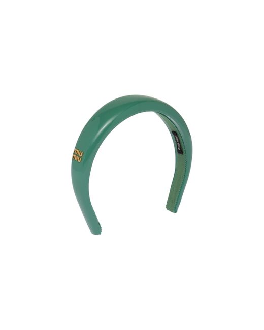 Miu Miu Green Patent Leather Headband