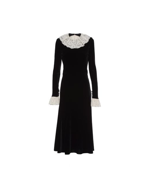 Miu Miu Black Velvet Midi-dress
