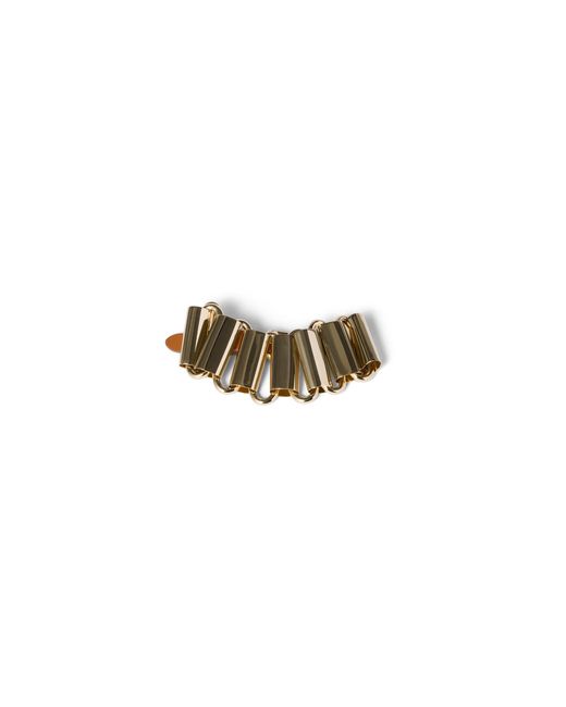 Miu Miu White Metal And Leather Bracelet