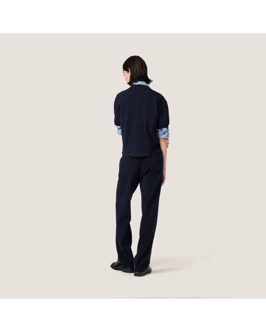 Miu Miu Blue Wool And Cashmere Pants