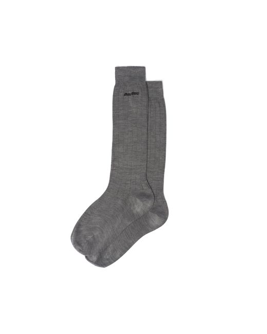 Miu Miu Gray Silk Socks